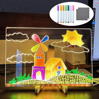 Tablero Magic® LED 3D + Base Trípode Ajustable / 7 Colores Luz Neón